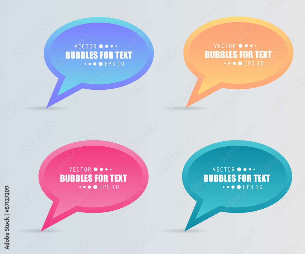 Poster abstract creative concept vector empty speech bubbles set. for