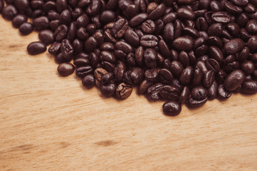Coffee Beans with filter effect retro vintage style