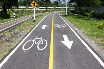 Bicycle symbol on bicycle lane