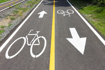 Bicycle symbol on bicycle lane