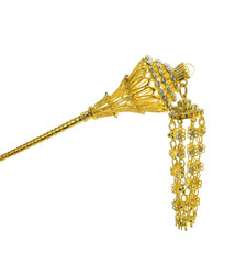 Thailand gold barrette isolated on white background