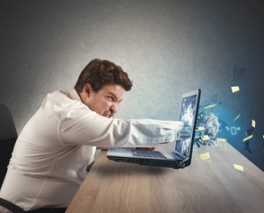 Businessman stressed out from work