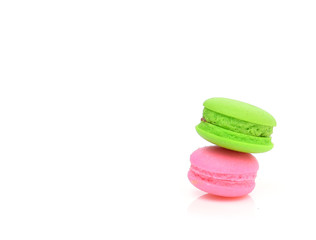 macaroons on white background