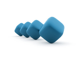 Blue cubes icon concept rendered