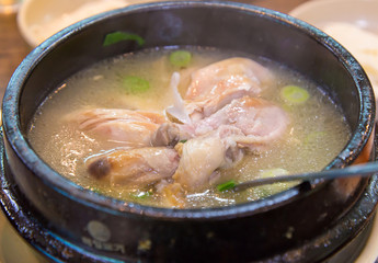 chicken soup with ginseng, korean food
