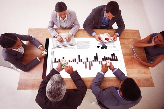 Composite image of business interface