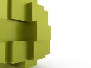 Green cubes icon concept rendered