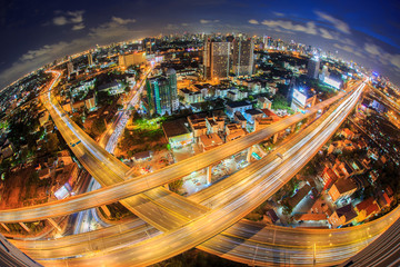 Naklejka premium Bangkok Expressway and Highway top view, Thailand
