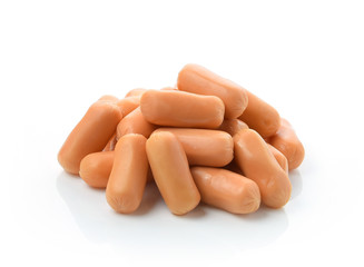 Naklejka premium Sausages isolated on white background