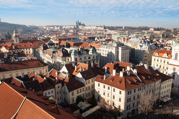 Fototapeta na wymiar summer view of Old Town in Prague, Czech Republic