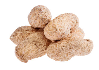 group of peanuts isolated on white