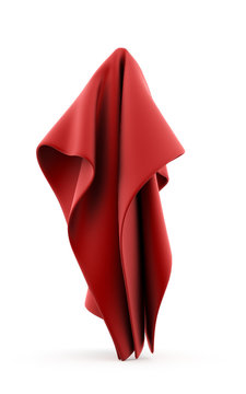 Red abstract cloth rendered on white