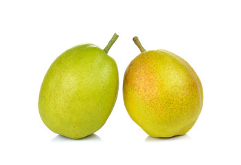 Pear fruit on white background