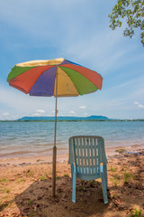 Relaxing on remote beach