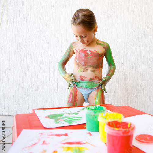 Naked boy painting 9
