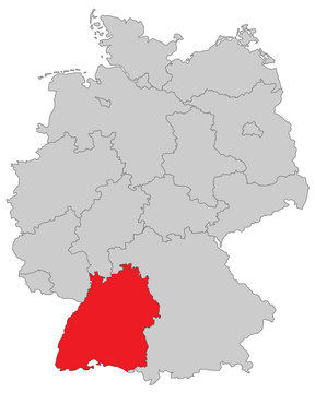 Baden-Württemberg in Deutschland - Vektor