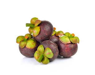 Fresh mangosteen on white background