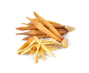 finger root on white background.