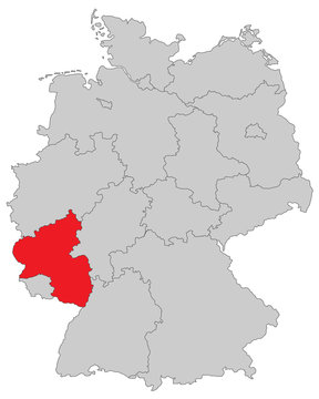 Rheinland-Pfalz in Deutschland - Vektor