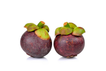 Fresh mangosteen on white background