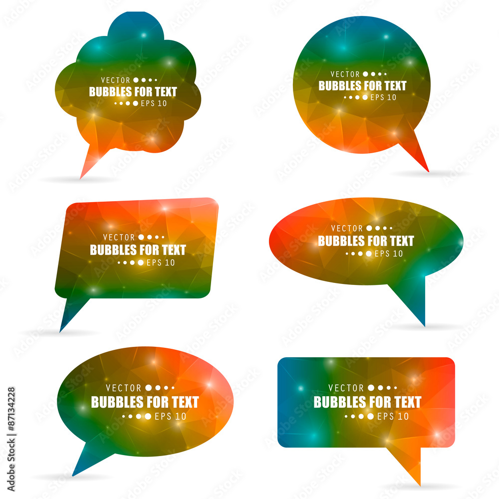 Poster abstract creative concept vector empty speech bubbles set. for