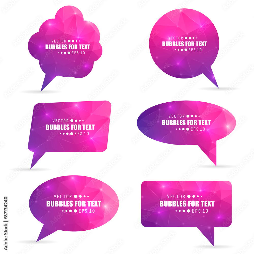 Poster abstract creative concept vector empty speech bubbles set. for