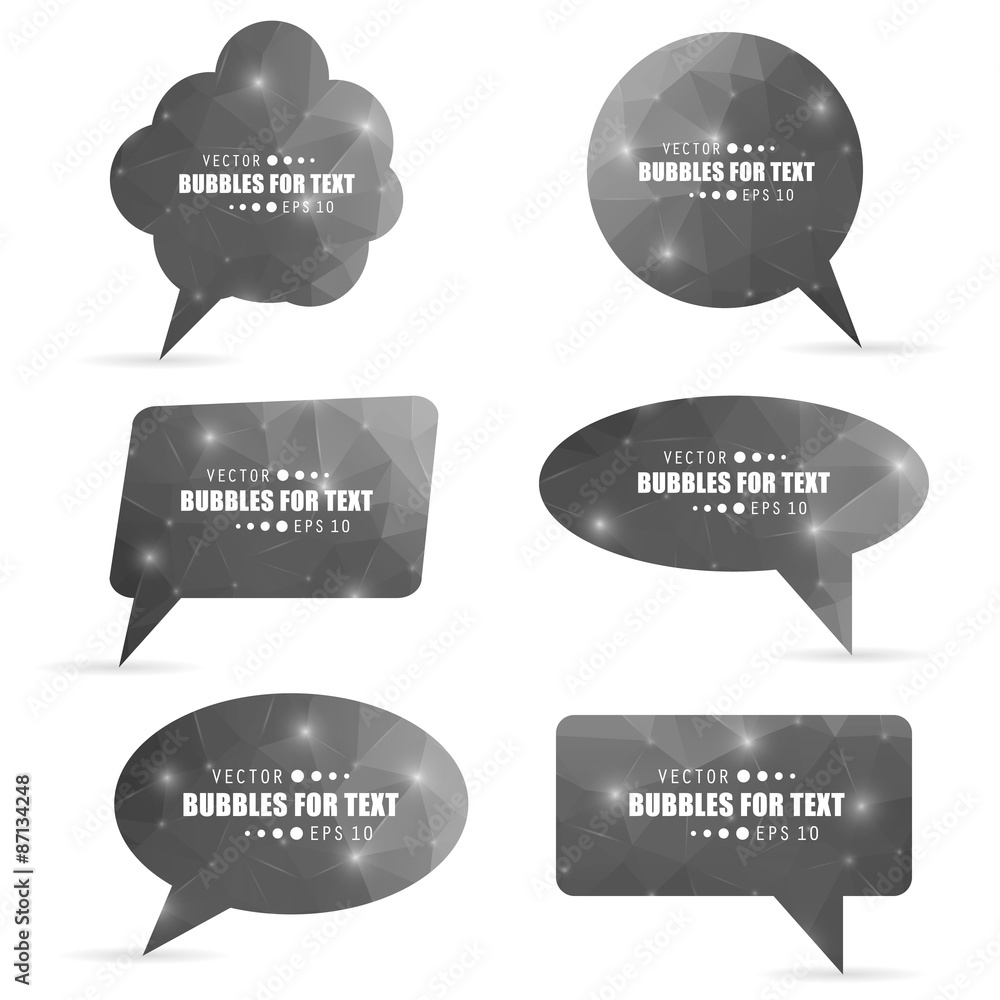 Poster abstract creative concept vector empty speech bubbles set. for