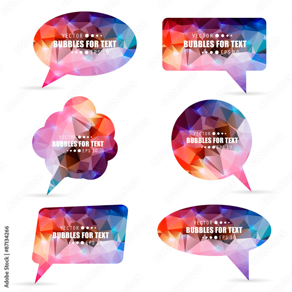 Poster abstract creative concept vector empty speech bubbles set. for