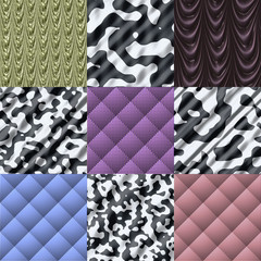 Set of fabric knit generated textures