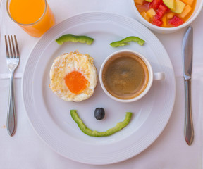 Happy Face Frying Eggs breakfast