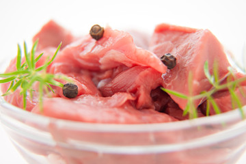 raw uncoocked meat food isolated at white background