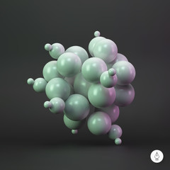 3d abstract spheres. Vector illustration. 