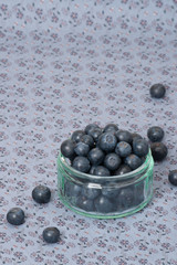 Fresh Ripe Blueberries In A Glass