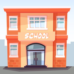 School building, back to school, education concept, vector
