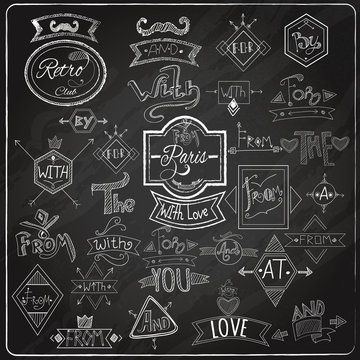 Catchwords blackboard chalk design
