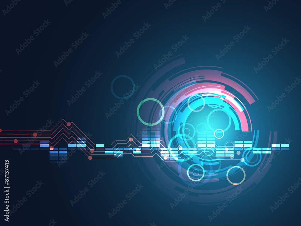 Poster abstract  technology line vector background