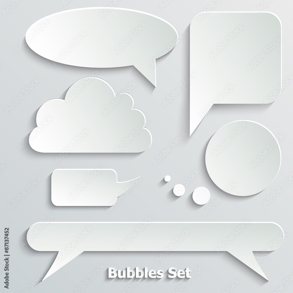 Poster abstract creative concept vector empty speech bubbles set. for
