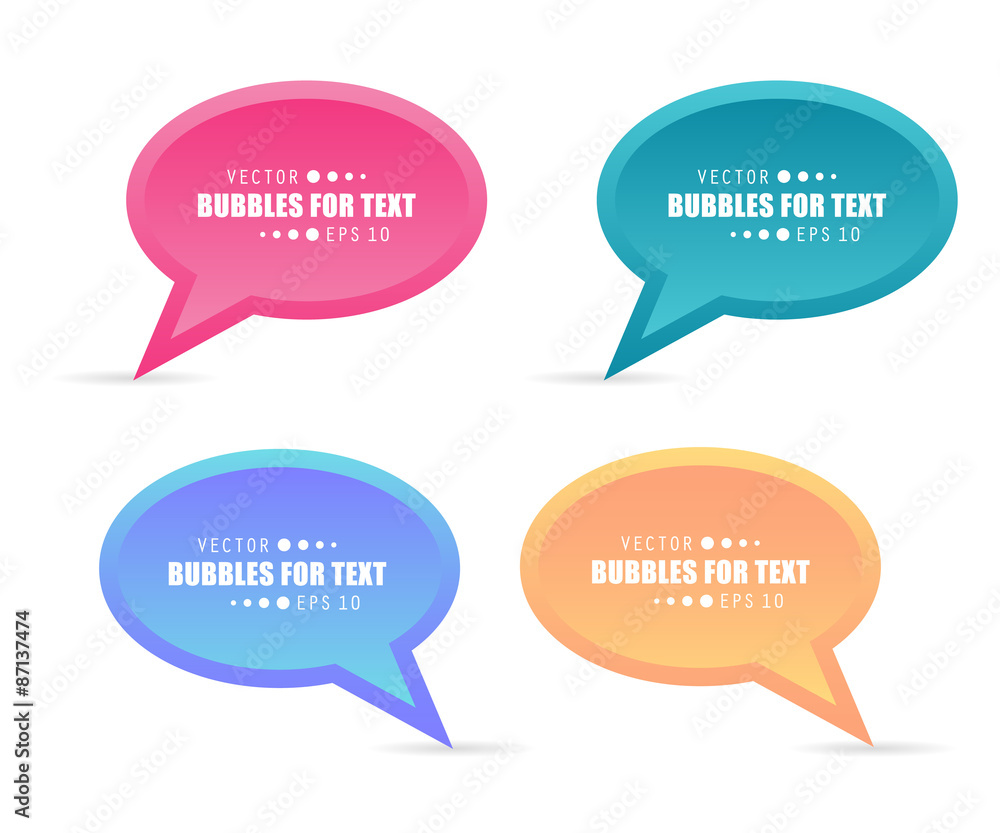 Poster abstract creative concept vector empty speech bubbles set. for