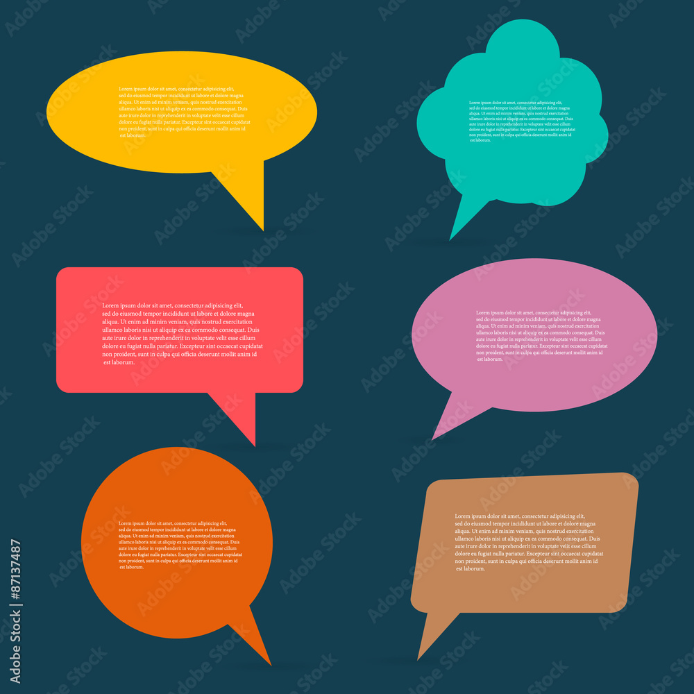Poster abstract creative concept vector empty speech bubbles set. for