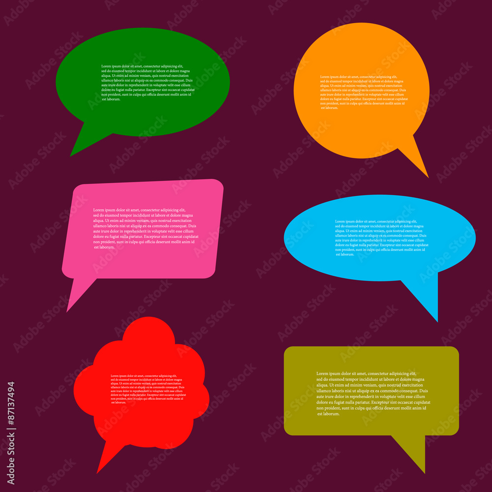 Aufkleber abstract creative concept vector empty speech bubbles set. for