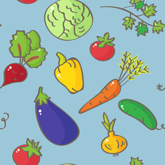 Vegetables seamless pattern 