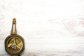 compass on wood