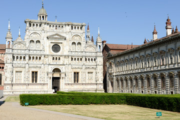 Fototapeta na wymiar Certosa of Pavia medieval monastery in Pavia