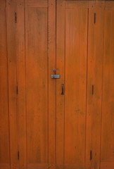 Painted wooden door of a house exterior