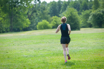 Young women jogging at park