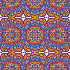 Ethnic floral seamless pattern