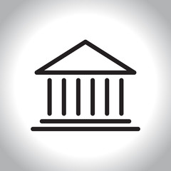 Bank icon in line style, vector illustration