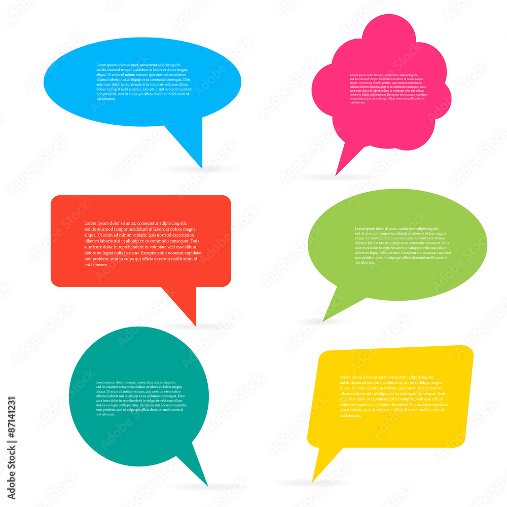 Aufkleber abstract creative concept vector empty speech bubbles set. for