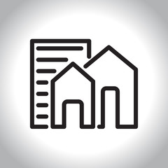 Real estate icon in line style, vector illustration
