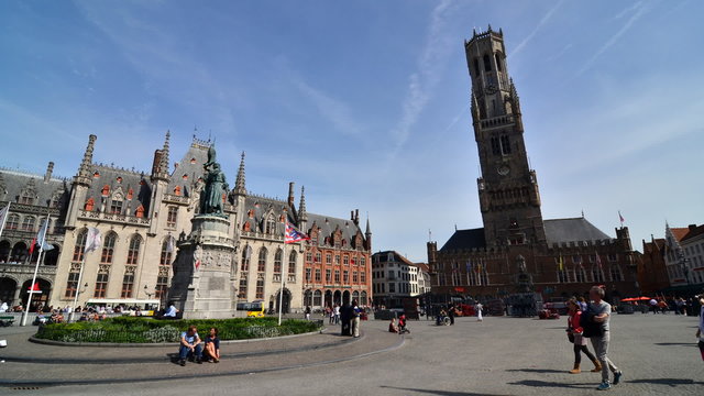 Grote Markt square in Bruges, Belgium